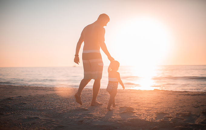 Vater und Kind-Silhouette