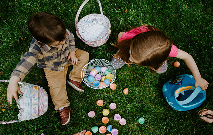 Ostereiersuche für Kinder