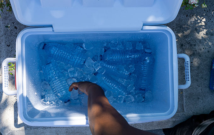 Water Bottles in Cooler
