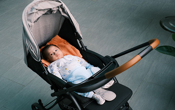 Baby Laying in Stroller