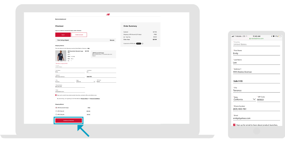 New Balance - Store Page - Step 3