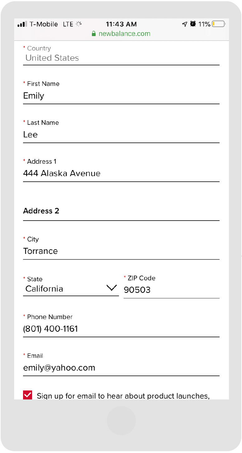New Balance - Store Page - Step 3 - Mobile