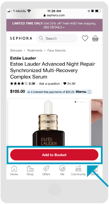 Sephora - Stores Page - Step 1 - Mobile