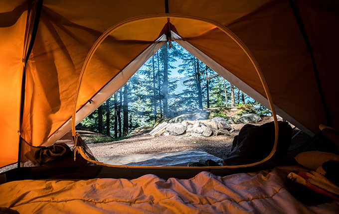 Camping in a Tent