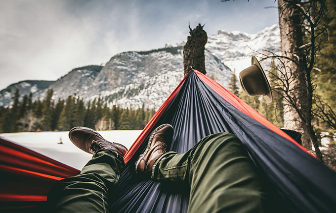 Laying in a Hammock