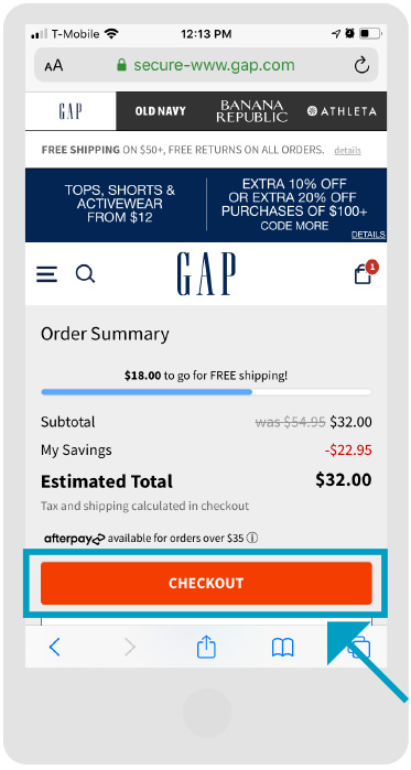 Gap - Página de tienda - Paso 3.0 - Móvil