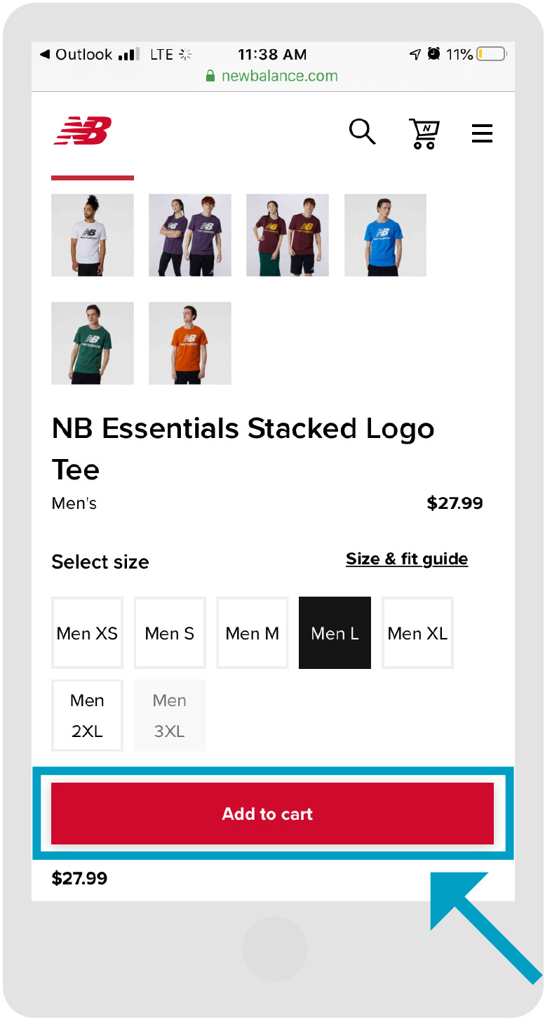New Balance - Página de la tienda - Paso 1 - Móvil