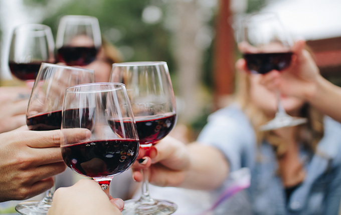 Friends drinking wine