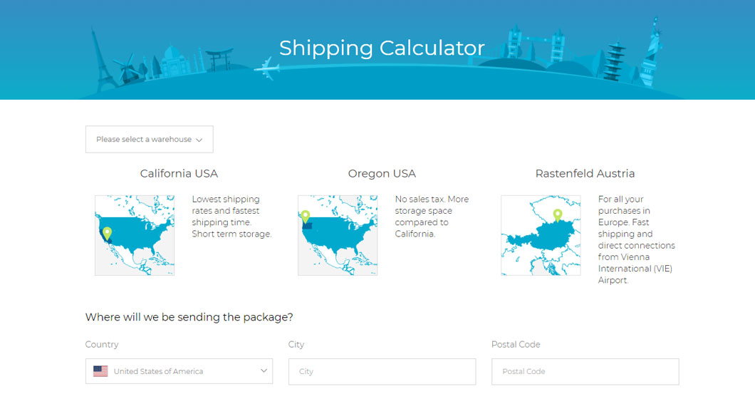 Calculateur d'Expédition Internationale Shipito