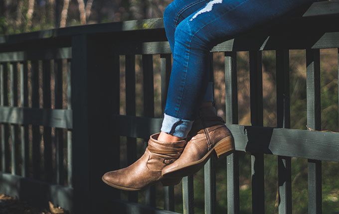 Woman Wearing Tan Boots