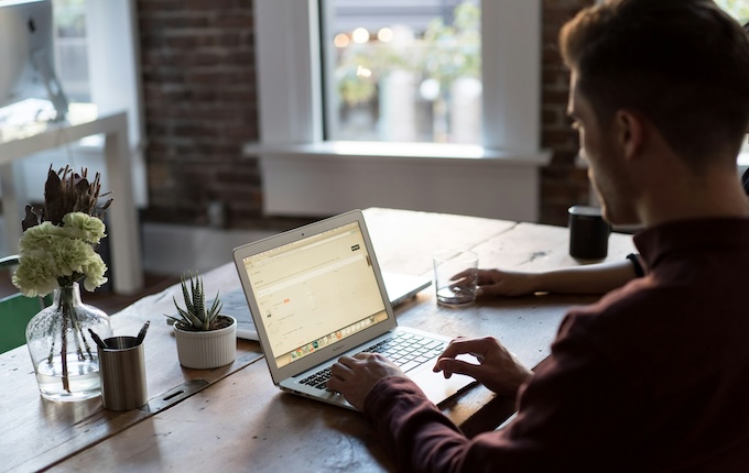 Person looking at computer