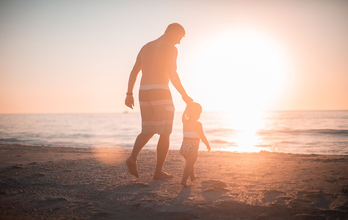 Father and Child Silhouette