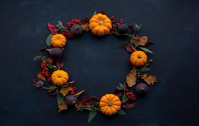 Fall decorative wreath