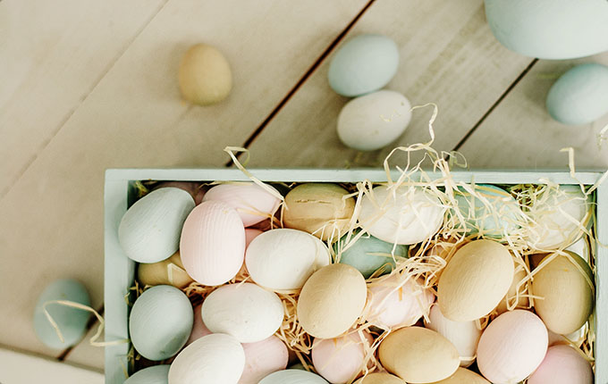 Easter Eggs in a Basket